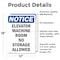 Signmission Elevator Machine Room No Storage Allowed, 12 in W x Rectangle, Vinyl Decal OS-2PACK-NS-D-1218-V-11732 - alternate 4